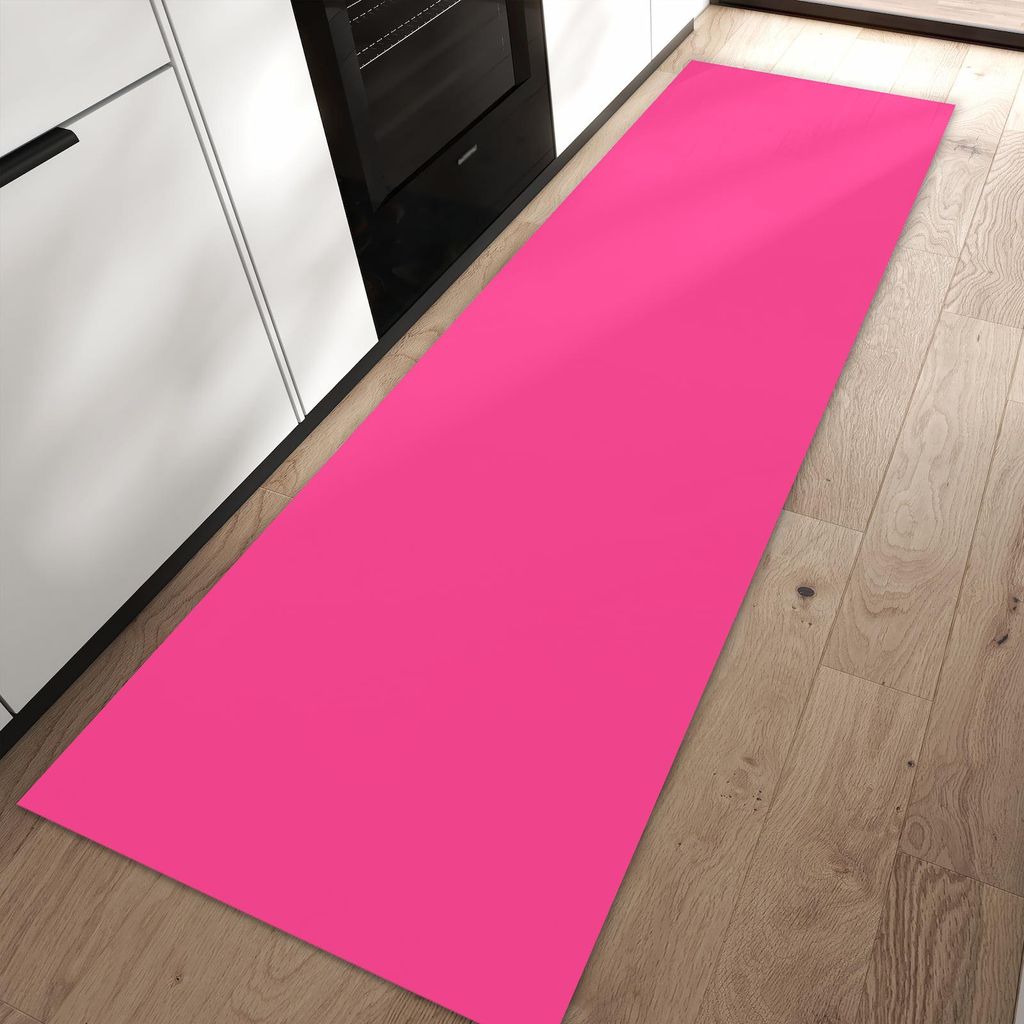 Küchenteppich 60x90cm rutschfest & abwischbar PVC Läufer - Pinker Hintergrund