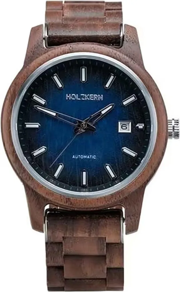 Montre pour homme Nightbird noyer et bleu idéale pour cadeau ou bureau