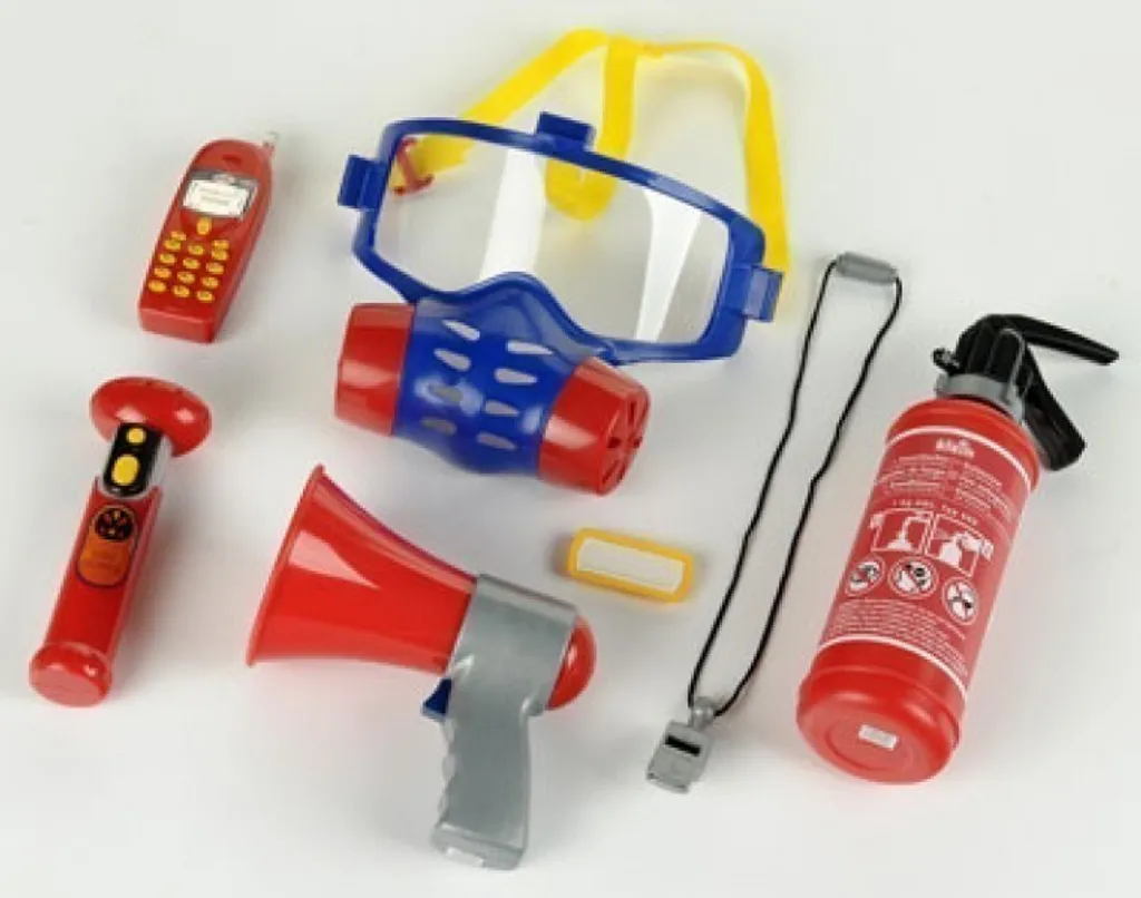 Kit de pompier 7pcs en plastique robuste avec casque et accessoires