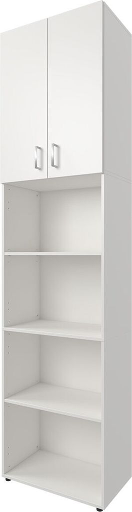 Kombi Regal Beistellschrank Aktenschrank Standschrank Schrank Büro "Trio 24" Weiß