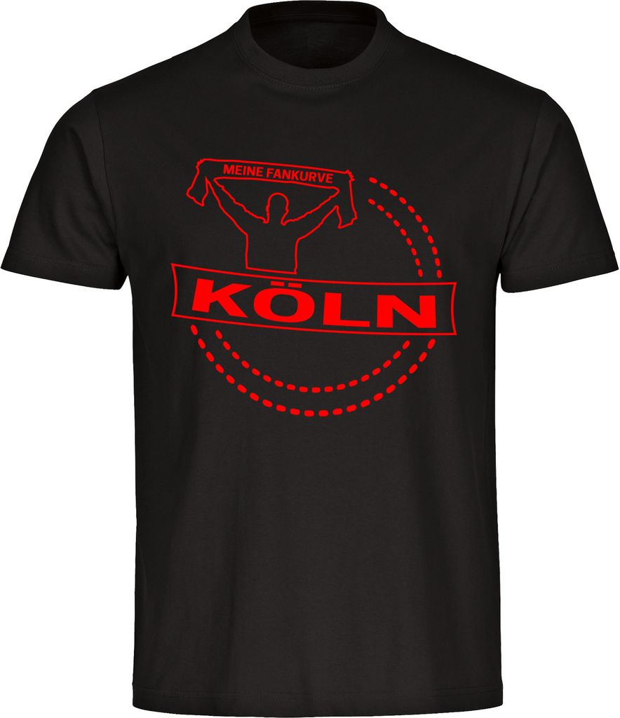 multifanshop Herren T-Shirt - Köln - Meine Fankurve, schwarz, Größe L