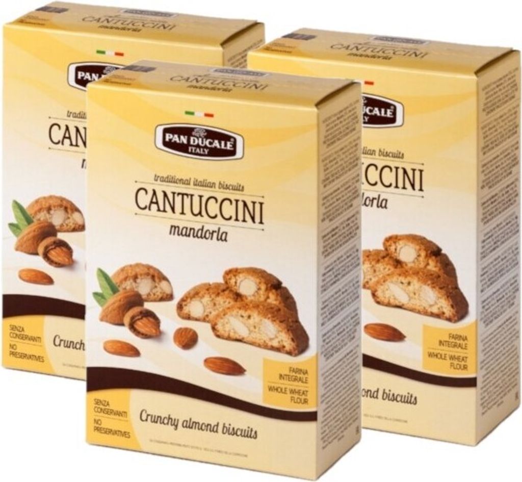 Pan Ducale - Cantuccini mit Mandeln - Traditionelle italienische Knusperkekse - 3 x 200 g
