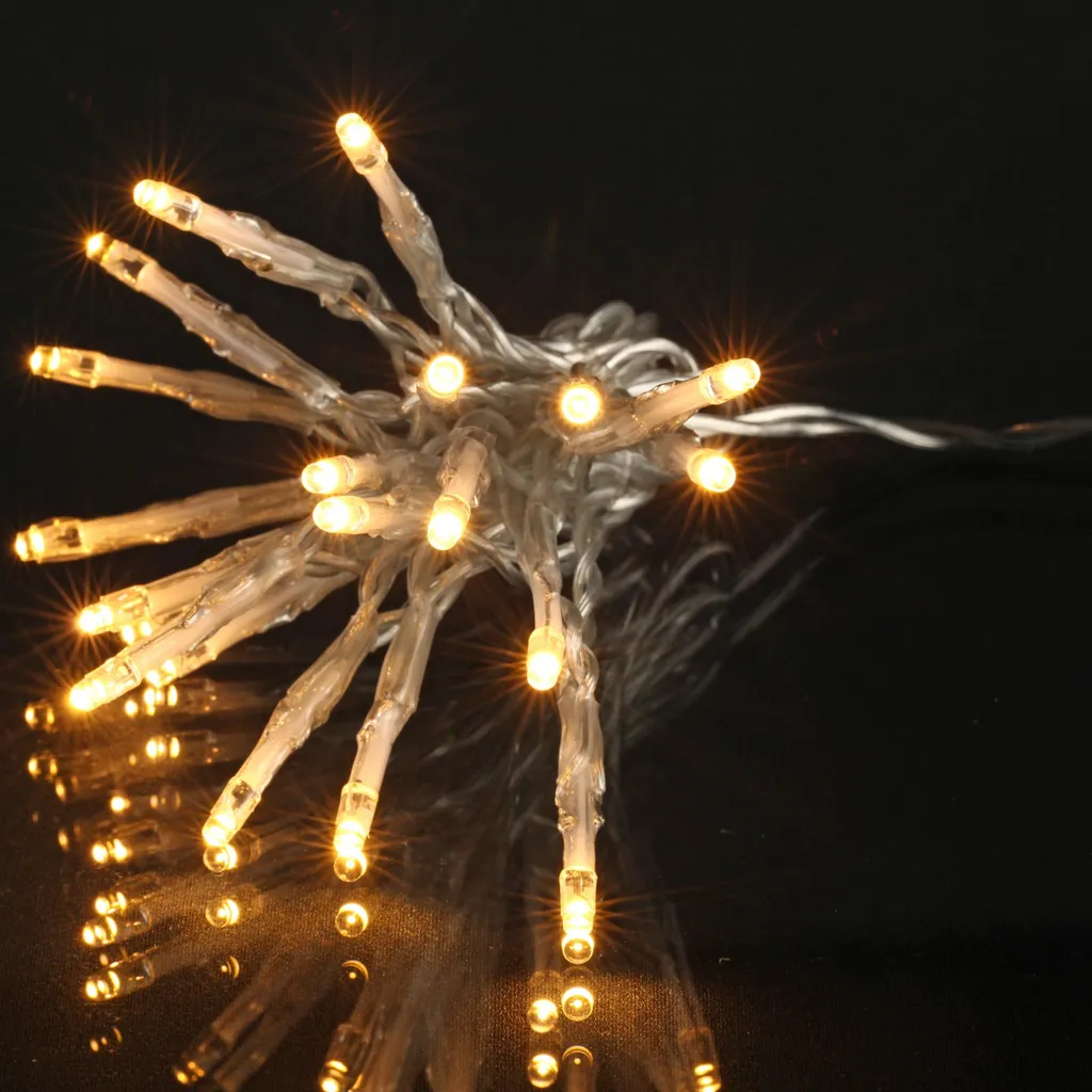 Guirlande 1000 LED Blanc Chaud Anti-Nœud avec Câble Transparent Discret