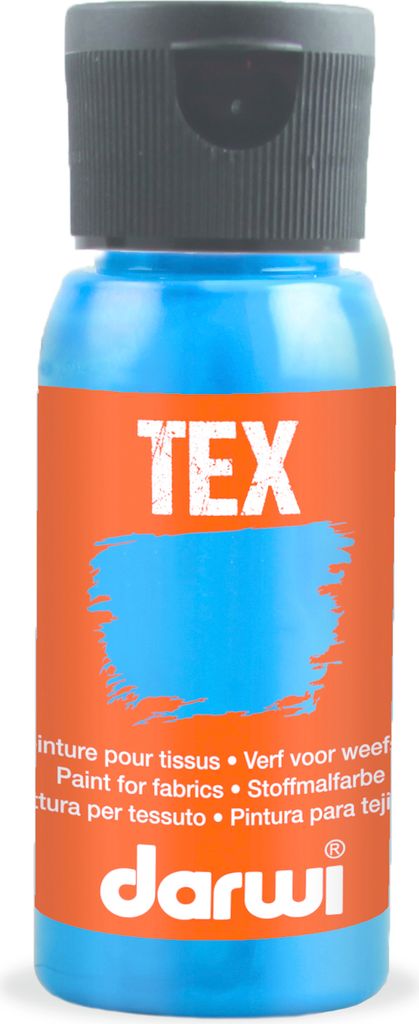 Darwi 4x DARWI Stoffmalfarbe, Flasche 50ml, Grünblau - Grünblau DA0100050203C