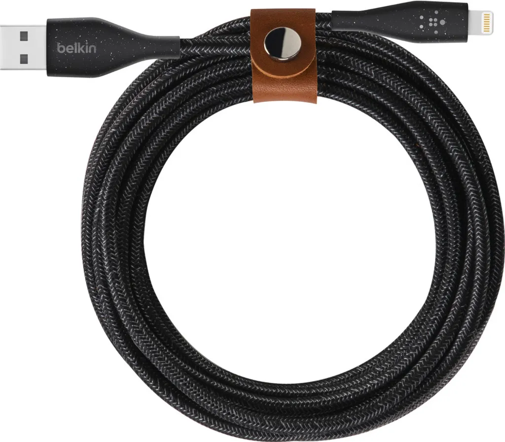 Câble Lightning Blindé 3m Belkin DuraTek Plus en Nylon Tressé Noir