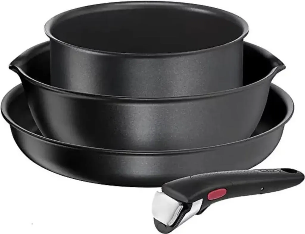 Batterie de cuisine Tefal Ingenio Natural Force 3 pièces Induction Gris