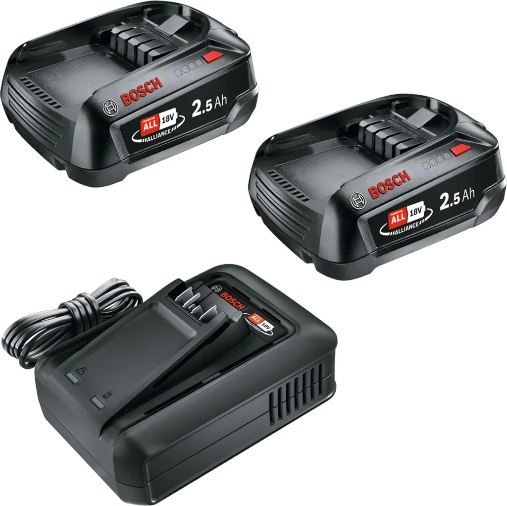 Bosch Starter Set 18V: 2 Batterie 6.0Ah PBA + Caricatore AL 18V-44
