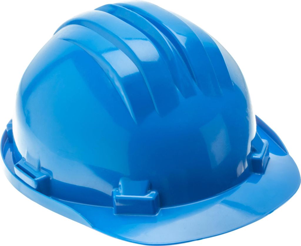 Högert Technik - PRIM Schutzhelm blau | Bauarbeiterhelm Schutzhelm Bauhelm Schutzhelme Helm | 54-61 cm | Lüftungsöffnungen | schützt vor UV Str...