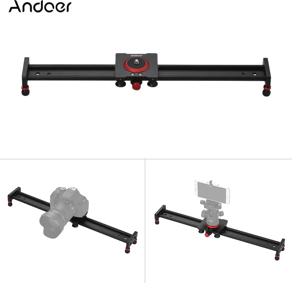 Andoer 50cm Slider Fotocamera Lega Alluminio Video Rail per DSLR DV