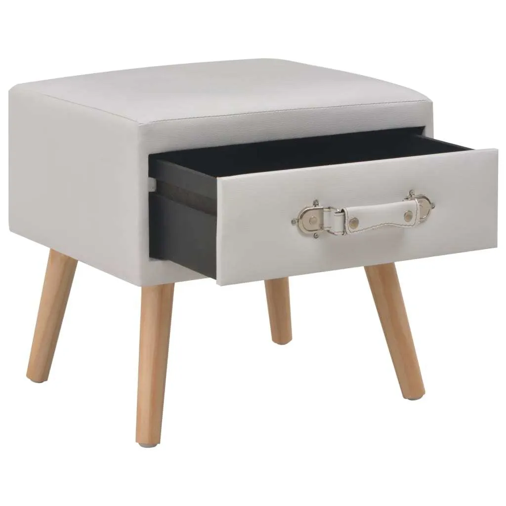 vidaXL Table de nuit blanc 40x35x40 cm en similicuir pour la chambre