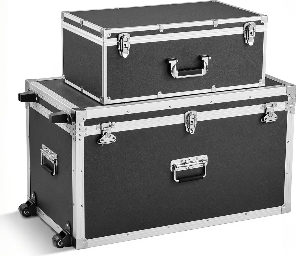 SucceBuy Lot de 2 Valises de Transport Verrouillables 816x452x460mm Noir