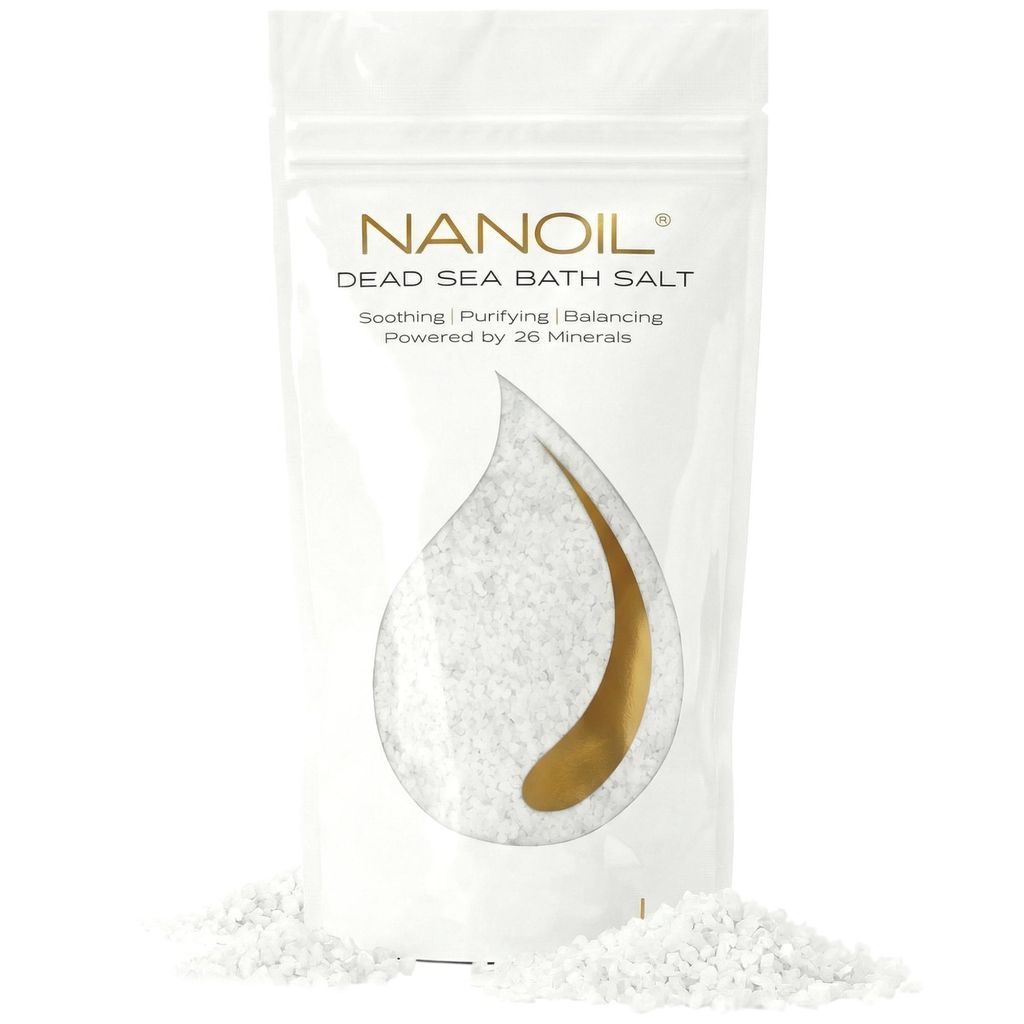 Badesalz Totes Meer Nanoil 500g - natürliches badesalz, badesalz aus dem toten meer, badezusatz für fußbad, Pflege bei Neurodermitis & Schuppenf...