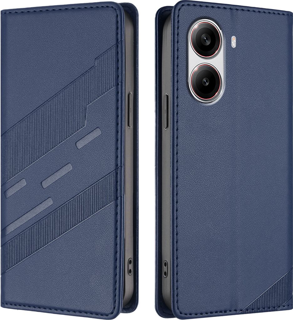 Hülle für Xiaomi Redmi Turbo 4 /Poco X7 Pro 5G, Kunstleder Brieftaschen Handyhülle mit Kartenfach und Standfunktion Blau