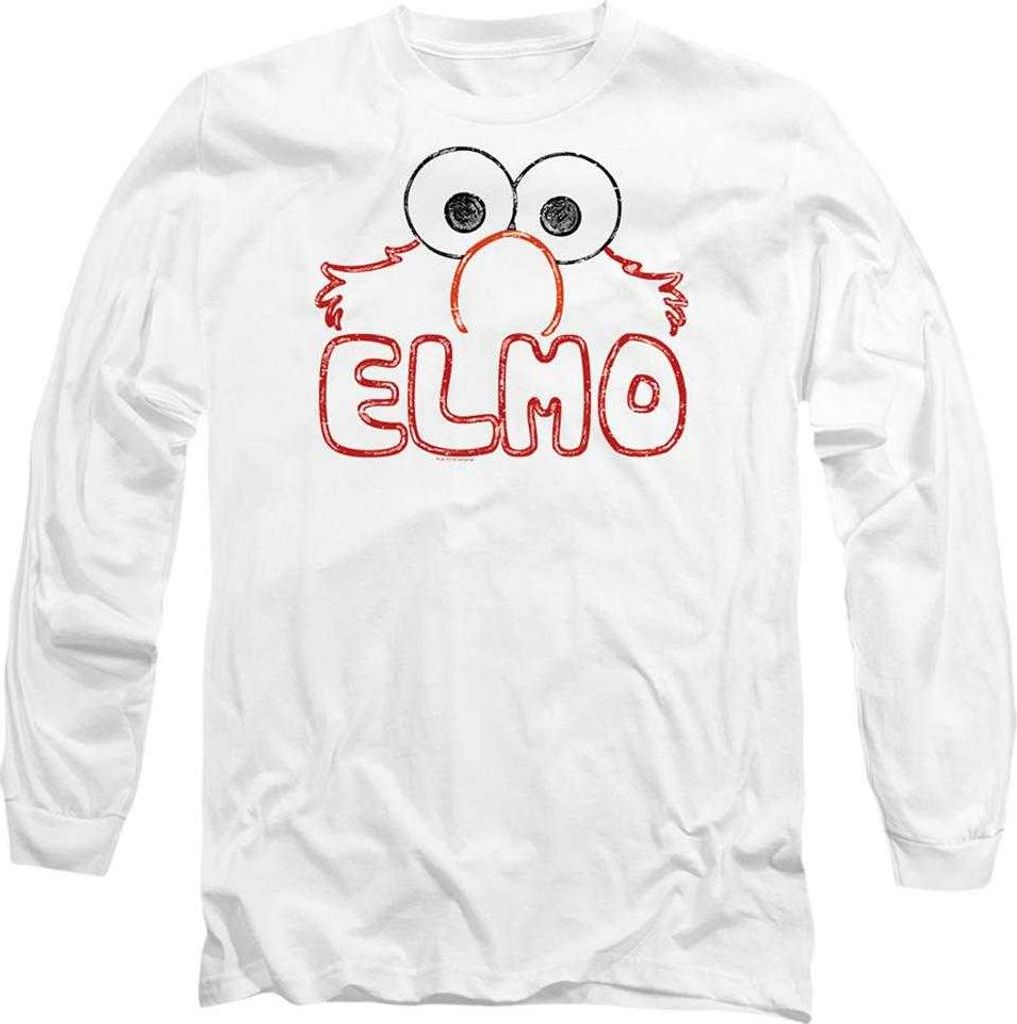 Sesame Street - T-Shirt für Herren/Damen Uni, Langärmlig TV28324 (M) (Weiß)