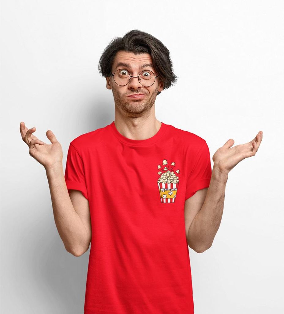D&B Uni Polo PO00027 Popcorn Pocket Rot-Größe M