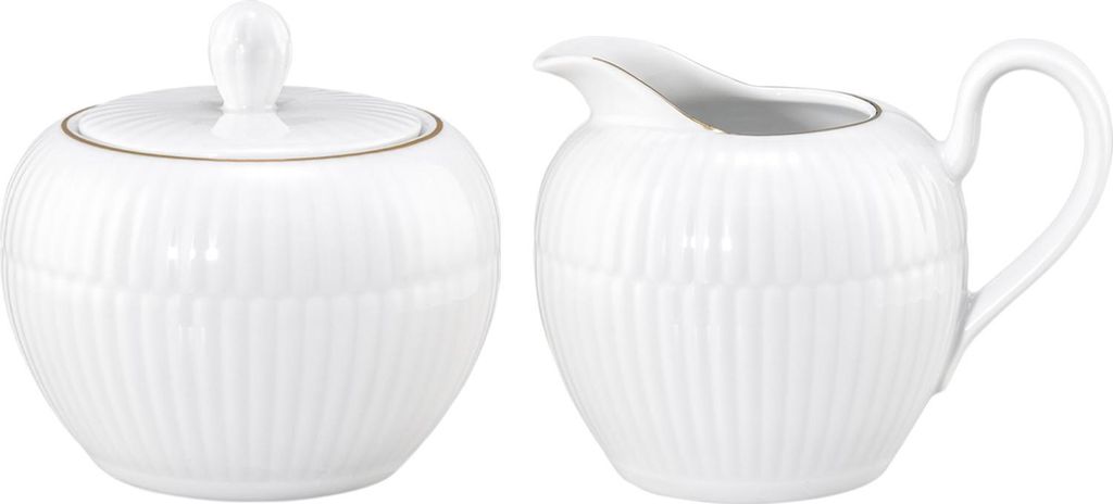 Seltmann Weiden Amina Milch- & Zucker-Set 2-teilig (groß) Weiß mit Goldrand