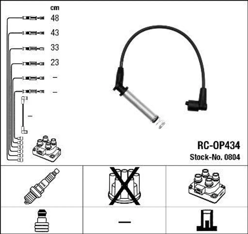 Câbles d'allumage pour réparer ratés moteur Opel Corsa B et Vectra B