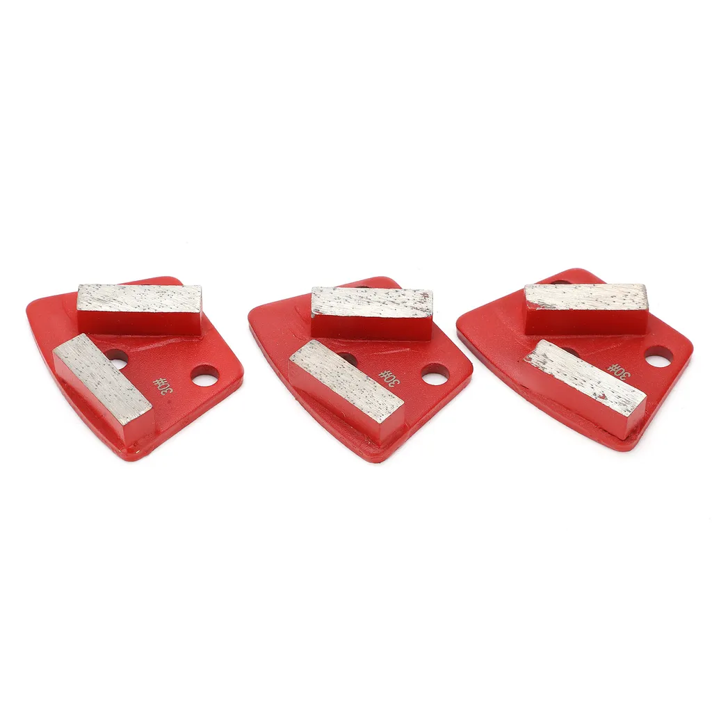 Patins de ponçage diamantés trapézoïdaux pour béton grain moyen 3 pièces