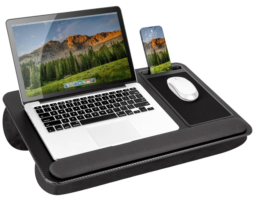 Support Ordinateur Portable de Lit et Canapé avec Tapis de Souris Intégré