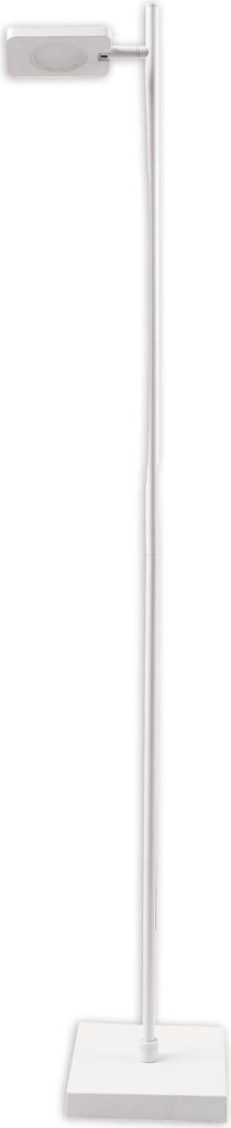 A white LED floor lamp with a rectangular light fixture and a square base, photographed against a white background.
