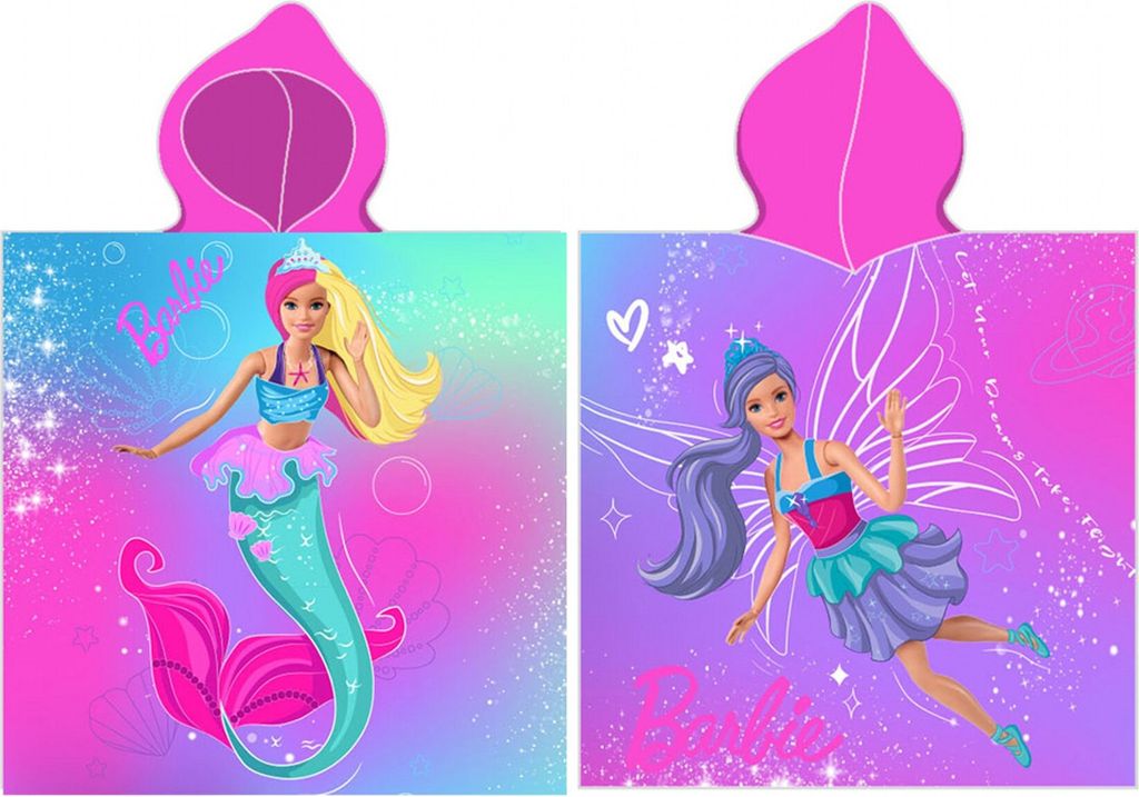 Barbie Badeponcho mit Kapuze 55 x 110cm