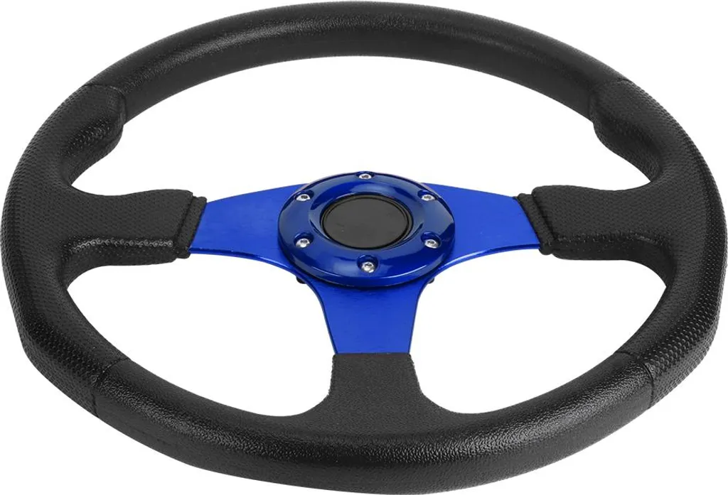Volant Sport pour Voiture de Course 350mm Bleu Idéal Drift et Track