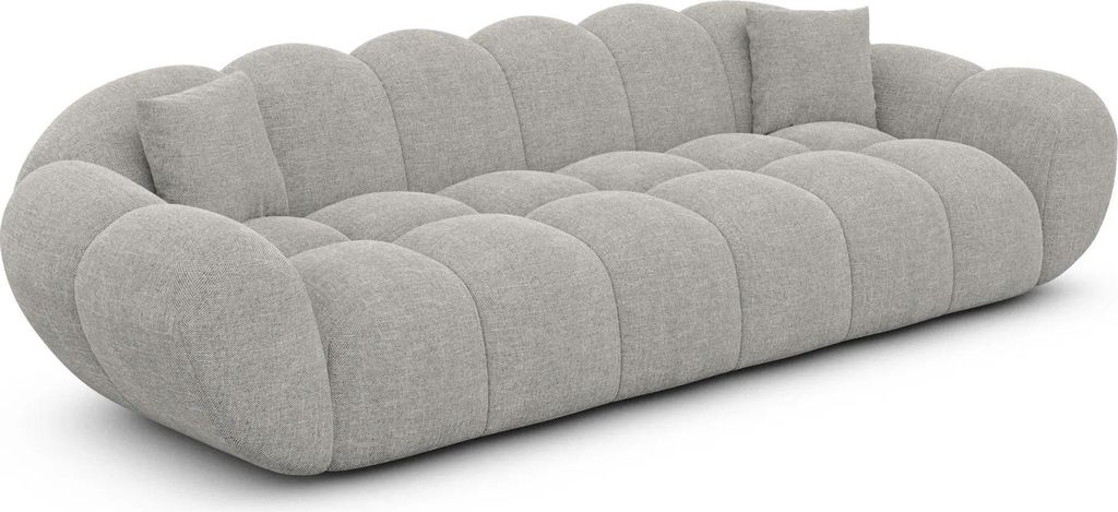 Strukturstoff 4-Sitzer Couch Liva Hellgrau