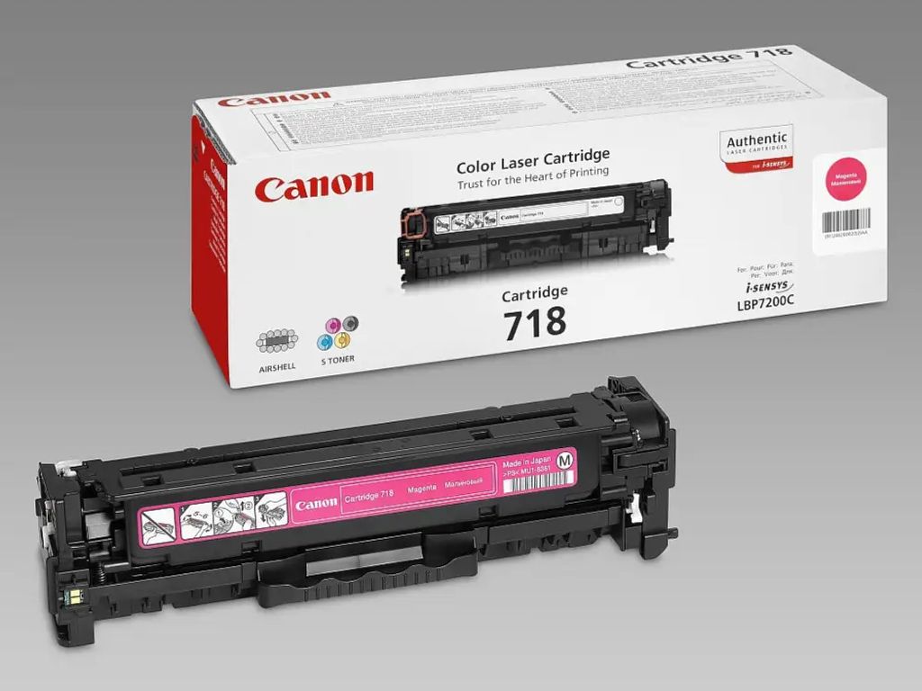 Canon CRG-718 M, 2900 stron(y), Purpurowy, 1 szt. Zdjęcie produktu 