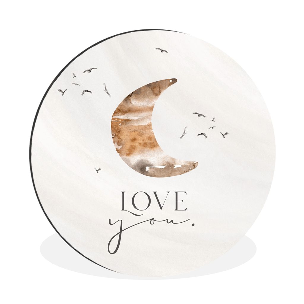 MuchoWow Aluminium Wandkreis Zitate - Sprichwörter - Kinder - Liebe dich - Jungen - Mädchen - Kinder Ø 60 cm Wanddeko Modern Wohnzimmer - Wand...