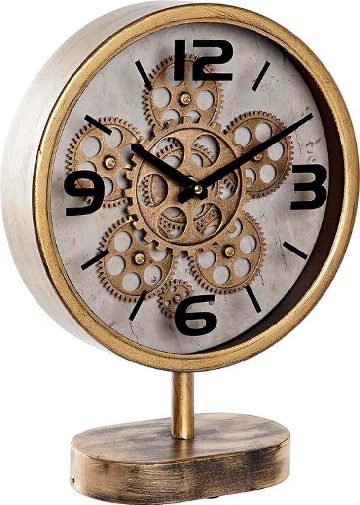 Horloge de Table Engrenages DKD Home Decor en Fer Noir - 30 x 12 x 41 cm