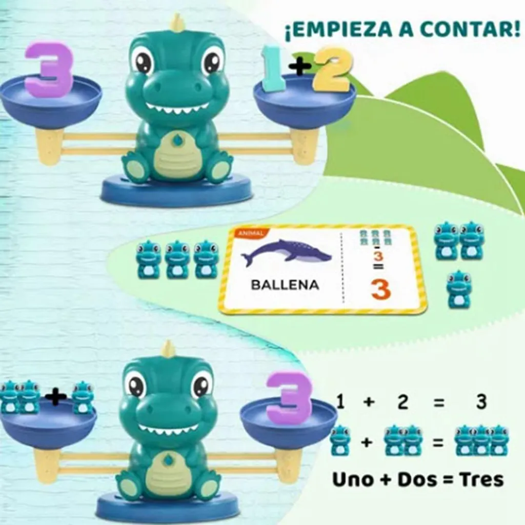Jeu de Société Mathématique Dinosaure pour École et Activité Maison - 5
