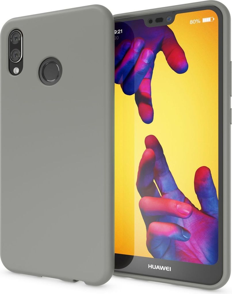 NALIA Hülle Handyhülle für Huawei P20 Lite, Ultra-Slim TPU Silikon Neon Case Grau