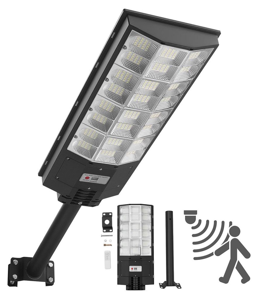 Solar-Straßenlaterne - LED-Straßenlampe - Superhell 450000 lm - Leistung 8000 W - Mit Dämmerungssensor - Bewegungsmelder - IP65 Wasserdicht - F...