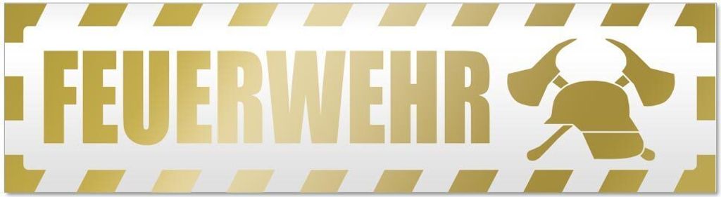 Kiwistar Feuerwehr Motiv 2 gestreift Magnetschild Schild magnetisch - 45cm Gold - Magnetfolie für Auto PKW Kfz