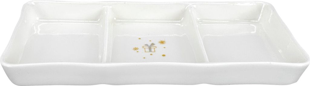 Porcelánová degustační miska, 3 sekce, bílá, 21 x 9 cm Obrázek produktu 