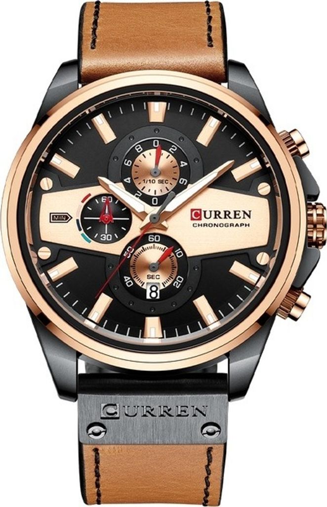 CURREN Joe Herrenuhr – Stilvolle Braun Edelstahl & Lederarmband KP14418
