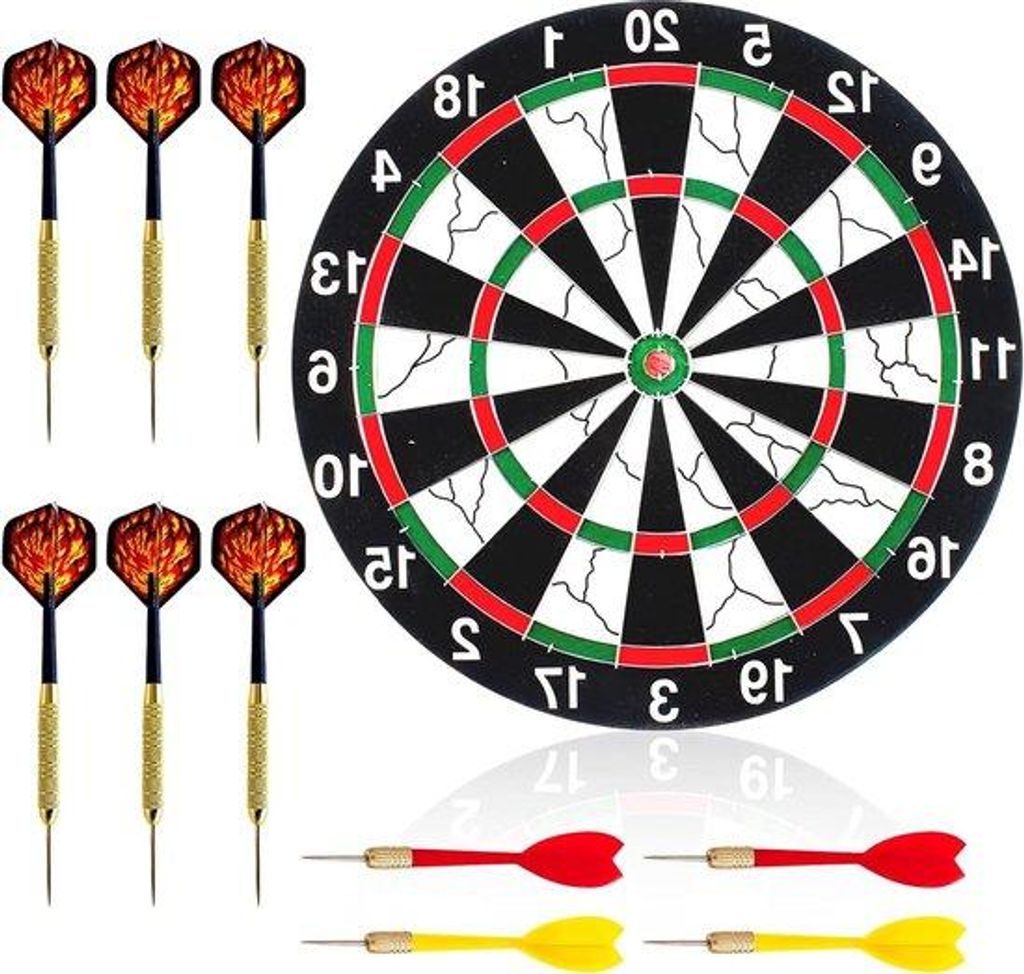 Professionelles Dartboard-Set mit 10 Darts, Stahl und Kork, hochwertig
