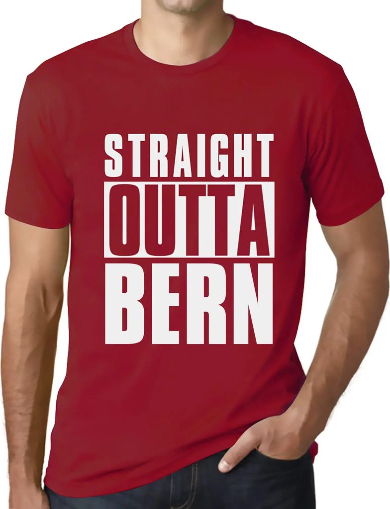 Herren Grafik T-Shirt Direkt aus Bern – Straight Outta Bern – Öko-Verantwortlich Vintage Jahrgang Kurzarm Lustige Druck Geburtstag Geschenk Mann