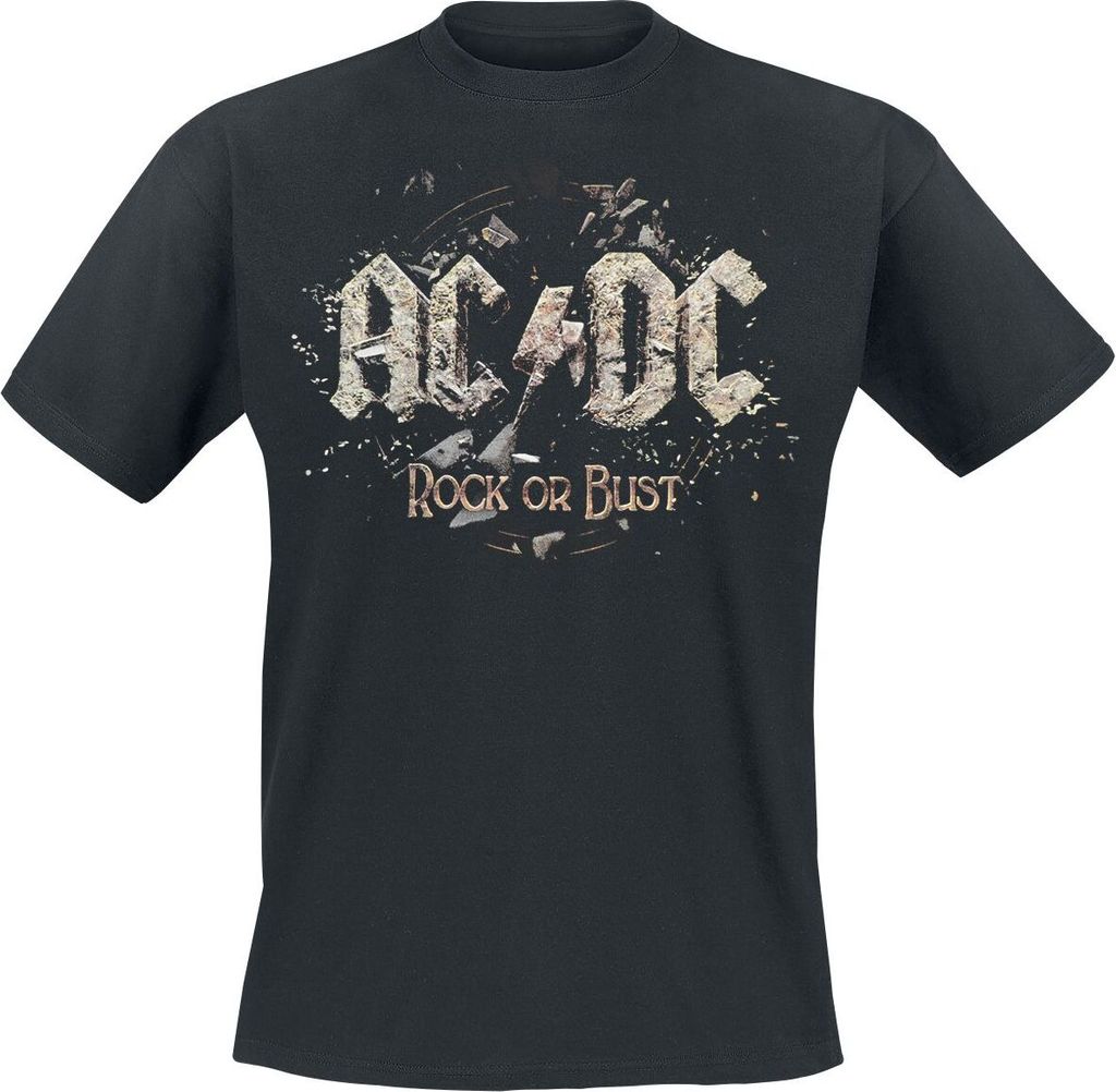 AC/DC T-Shirt Herren Rock Or Bust schwarz Band-Merch, Bands 100% Baumwolle 4XL