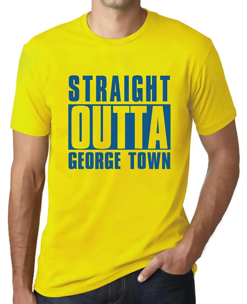 Herren Grafik T-Shirt Direkt aus George Town – Straight Outta George Town – Öko-Verantwortlich Vintage Jahrgang Kurzarm Lustige Druck Geburtstag