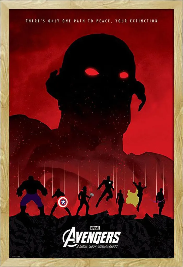 Décoration Murale Marvel : Affiche Avengers Encadrée pour Chambre et Salon