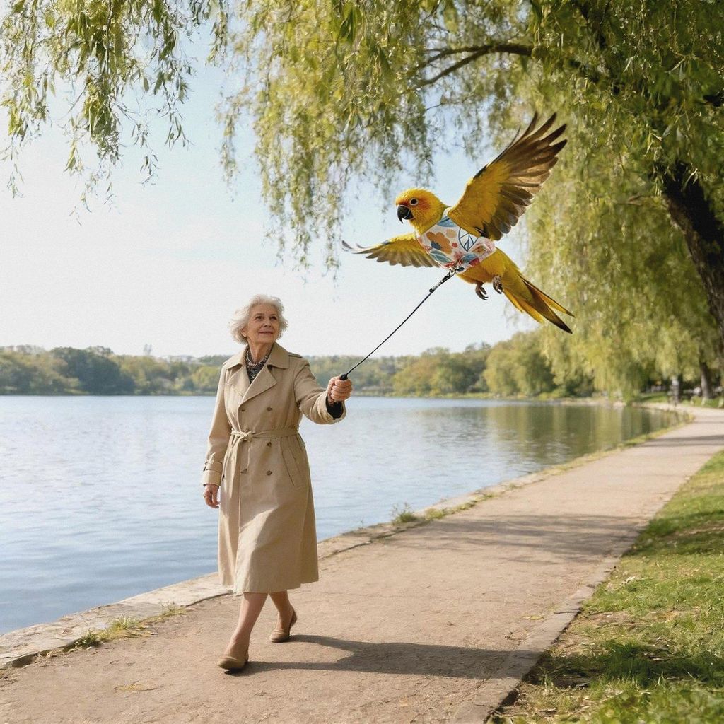 Geschirr für Vögel | Verstellbare und einziehbare fliegende Kleidung für Haustiere | Trainingsleine | geeignet für Conuri Kakadu Fringuelli Pas...