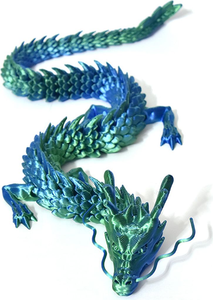 Chinesische Drachenstatue, 3D-gedruckte Drachenfigur mit beweglichen Gelenken, artikulierte Drachenskulptur, Schreibtischdekoration für das Home O...