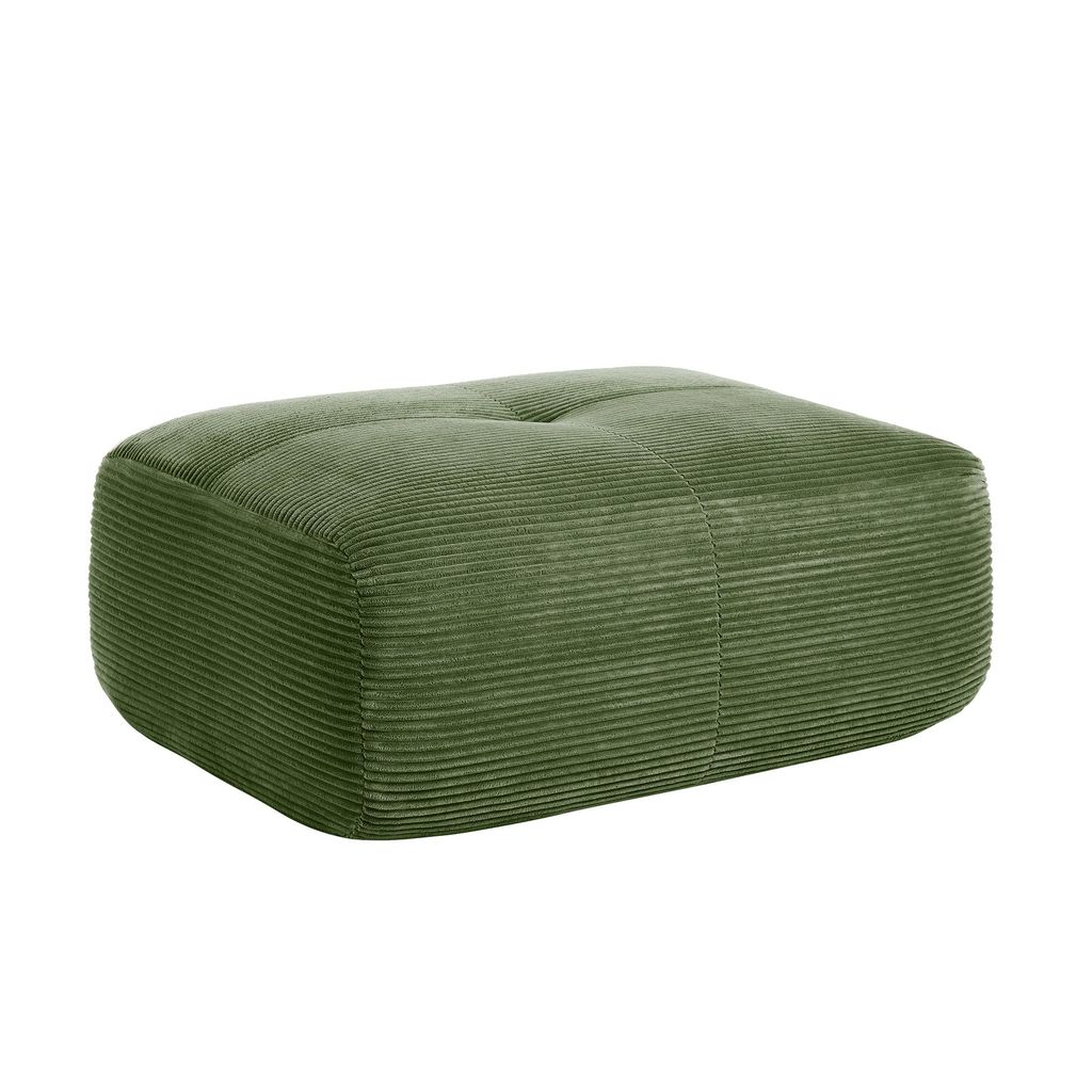 Hamlet Ottoman Cordstoff-Green, Modulares Sofa-Ottoman, Grüner, Cord Sofa — Einzelelement
