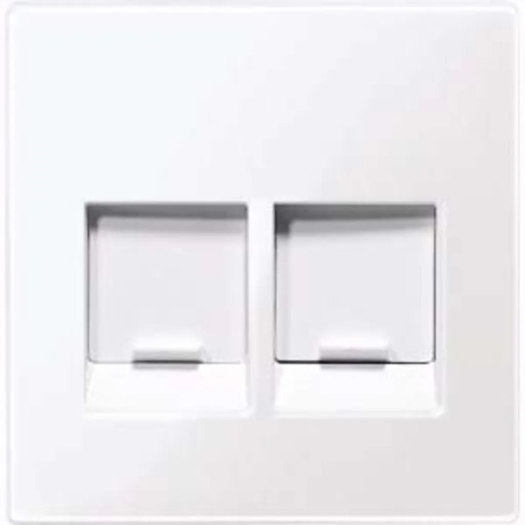 Plaque centrale prise modulaire double Système M Blanc Brillant - MTN466025