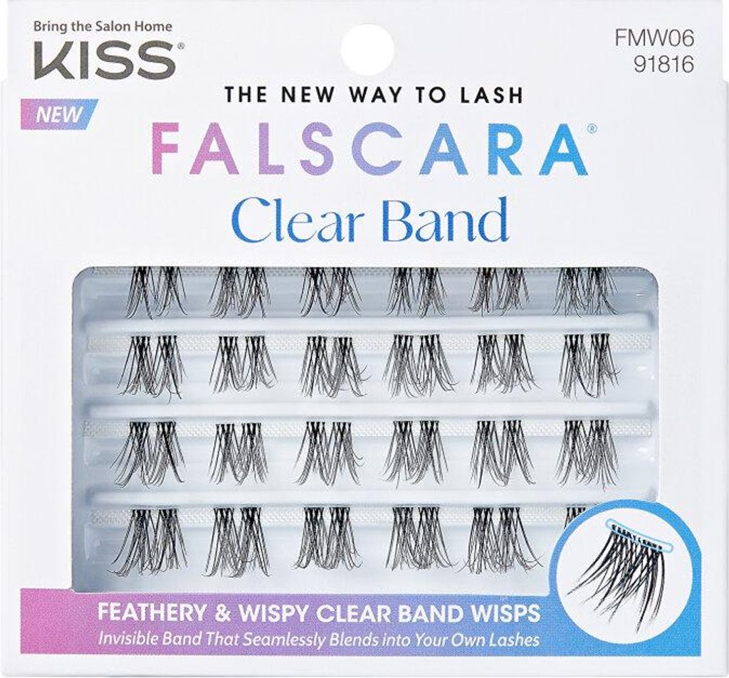 KISS Falscara False Eyelashes Lash Clusters Faux Mink Wisps 12mm-14mm-16mm 24 Wisps Contact Lens Friendly Easy to Apply Reusable Strip Lashes