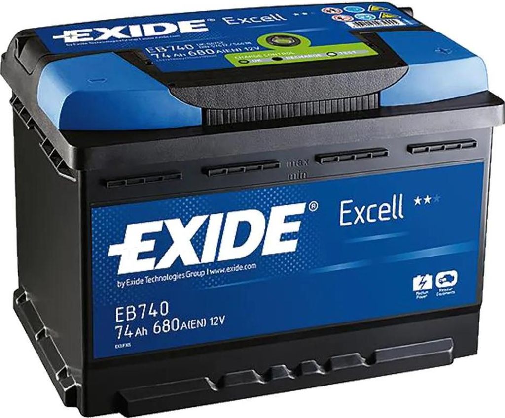 Batteria per auto Exide EB740 Excell 74Ah 680A Immagine del prodotto 