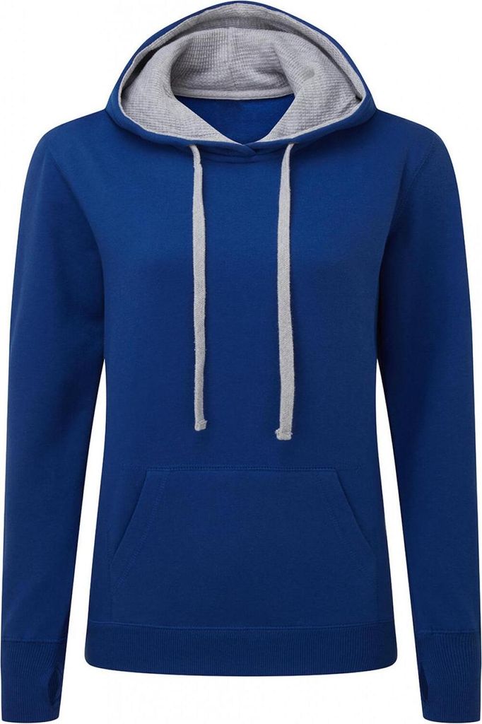 SG SG24F | Ladies' Contrast Hoodie - Kapuzenpullover für Damen - Farbe: Royal/Light Oxford - Größe: XL