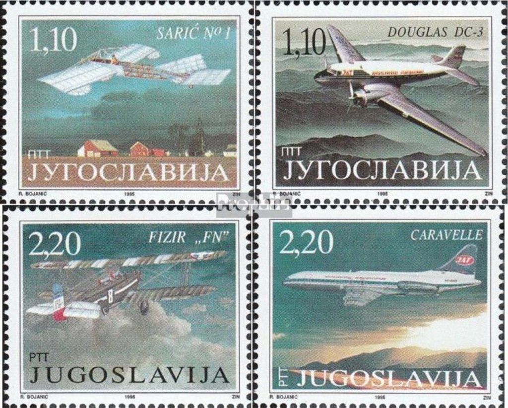 Briefmarken Jugoslawien 1995 Mi 2741-2744 (kompl.Ausg.) postfrisch Museumsgegenstände
