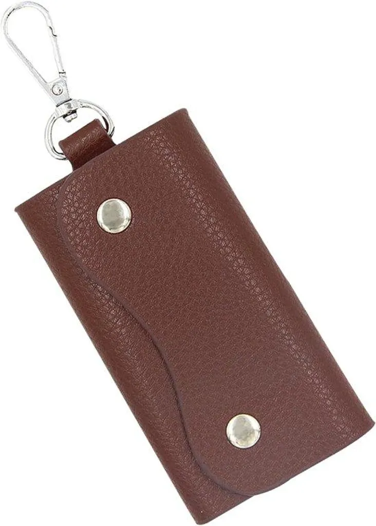 Pochette cuir multifonction café clair - Rangement clés auto format S